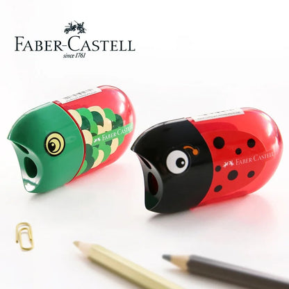 Faber Castell Double Hole Pencil Sharpener with Eraser Animal Design