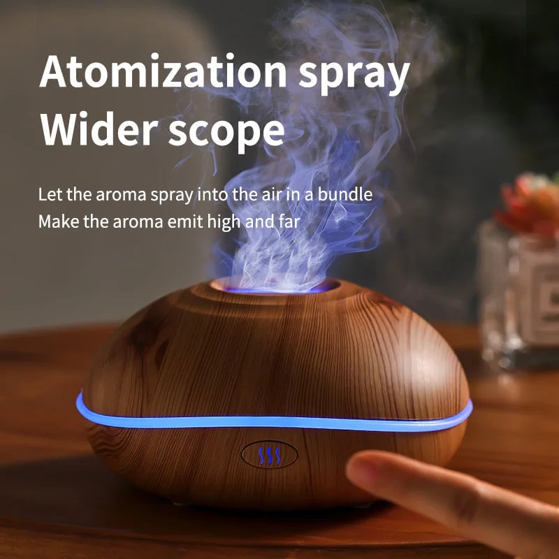Flame Essential Oil Diffuser with Colorful LED Lights & Aromatherapy