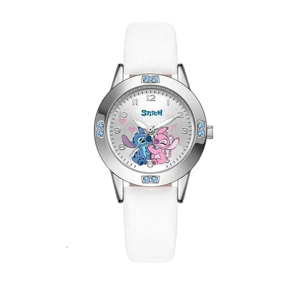 Disney Stitch Diamond Quartz Watch - Leather & Steel Band Women's Gift