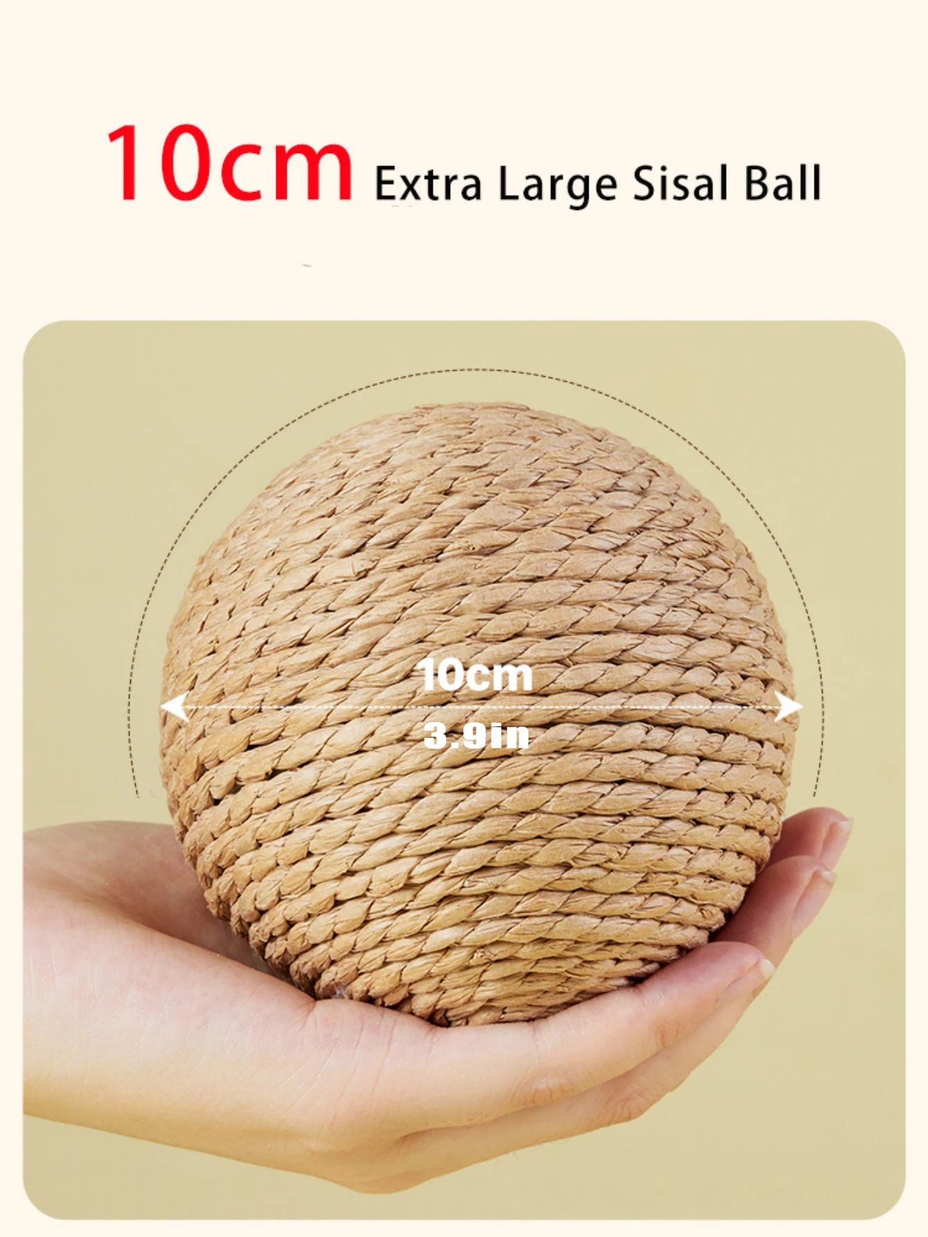 10CM Interactive Sisal Cat Scratching Ball - Teeth Cleaning Sound Toy