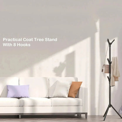 Mobile Tree Branch Coat Rack Stand Multi Hook Clothes Hanger