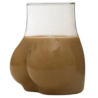 450ml Borosilicate Glass Butt Shaped Mug - Transparent Drinking Cup