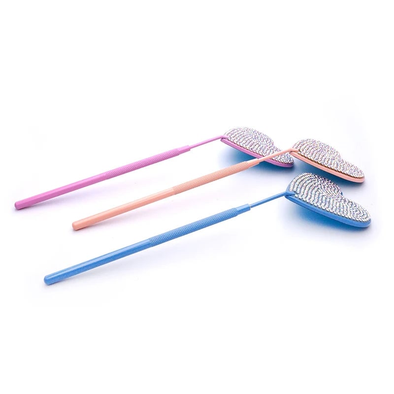 Stainless Steel Magnifying Lash Mirror - Diamond Multifunction Makeup