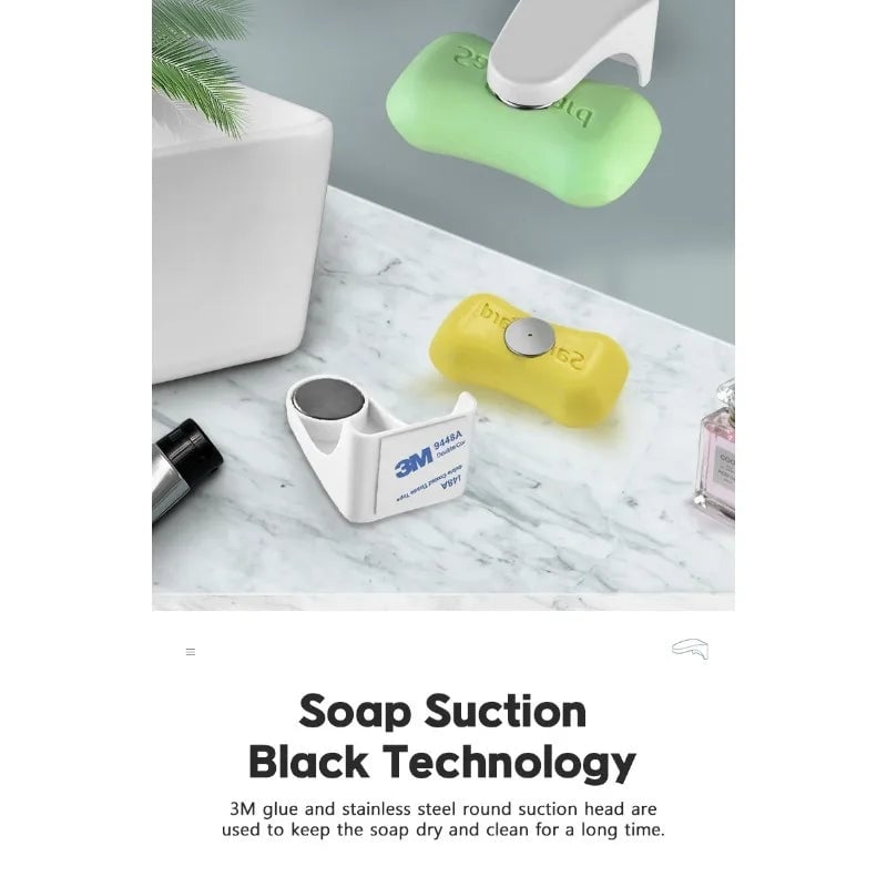 Magnetic Drain Soap Holder - Punch-Free Wall Mount Bathroom Box