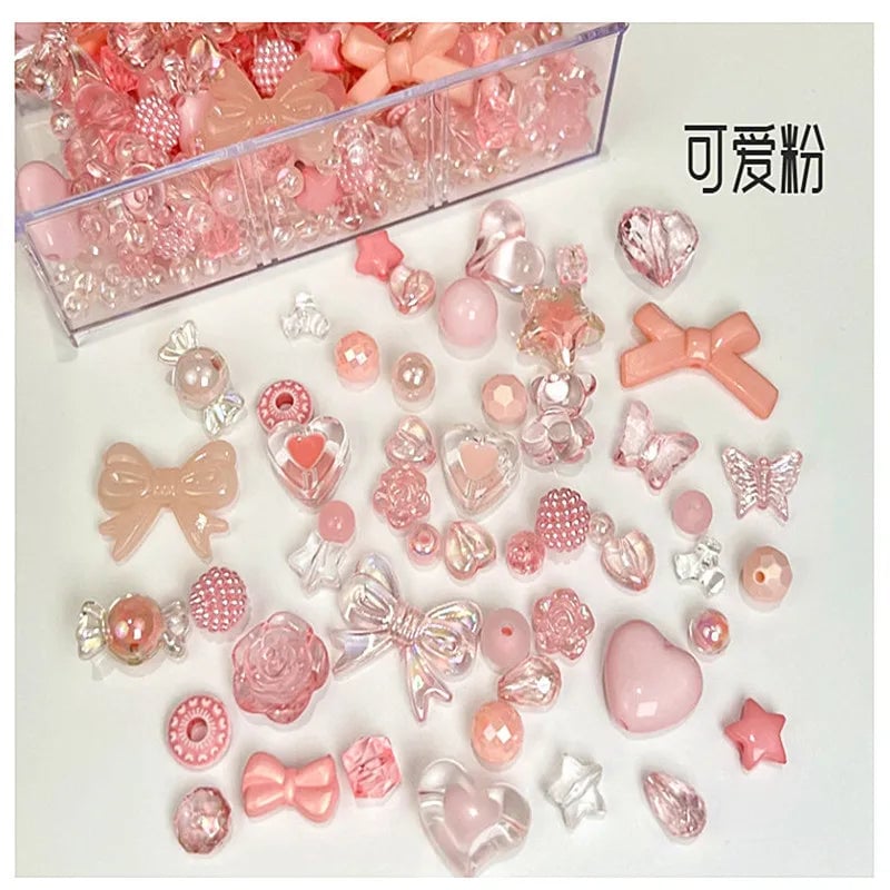 Acrylic Beads 10/30g Heart Bow Flower 8 Styles DIY Jewelry Making