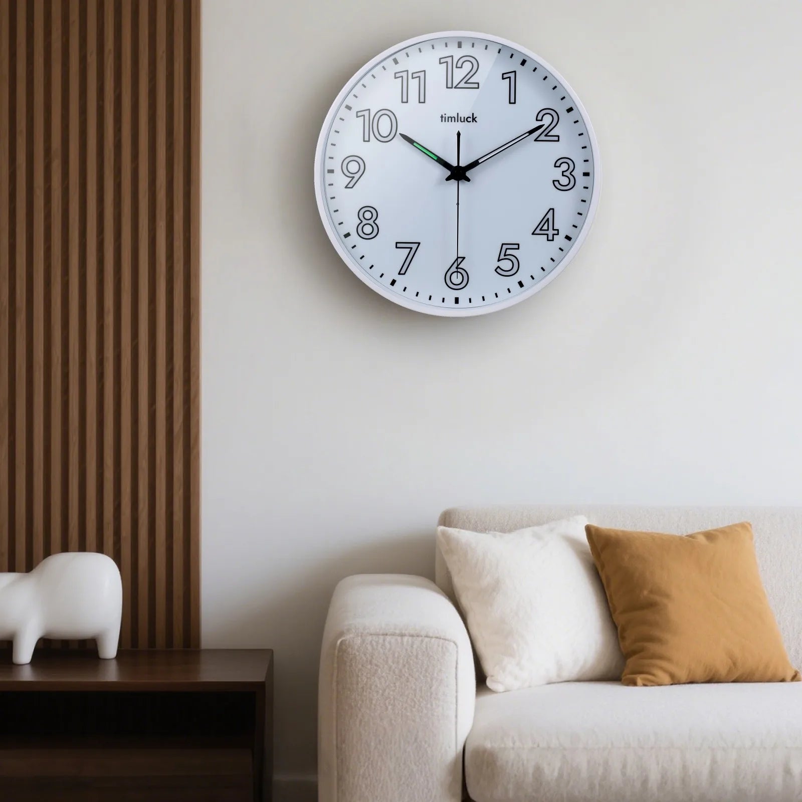 Silent LED Wall Clock Light Sensor Auto-Illuminated Non-Ticking