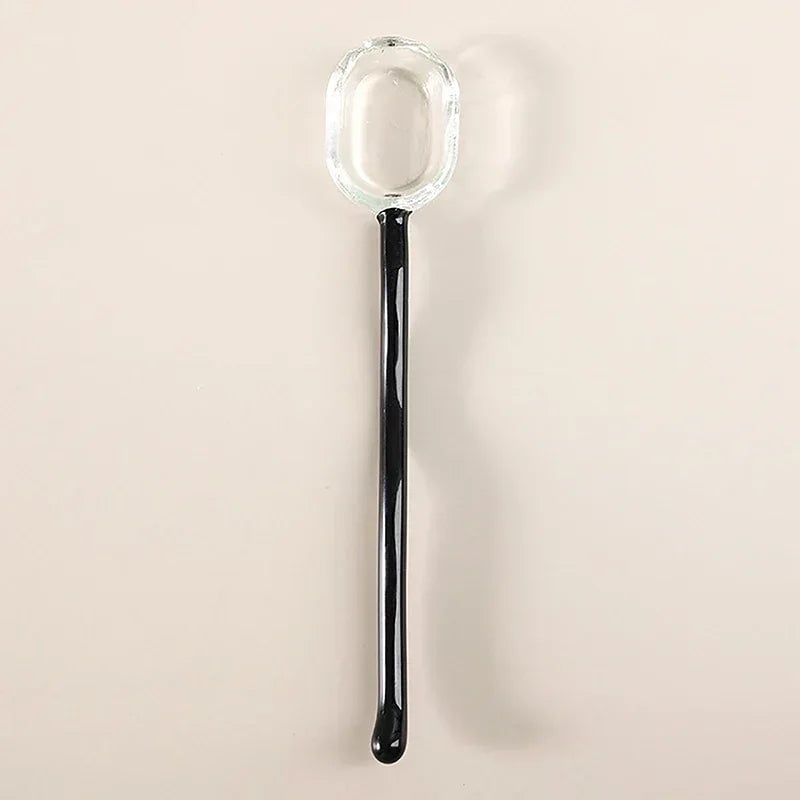 Colored Glass Long Handle Dessert Spoons - Coffee Stirring Spoons