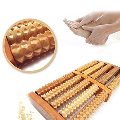 Wooden Foot Massager Roller - Reflexology Pain Relief Stress Therapy