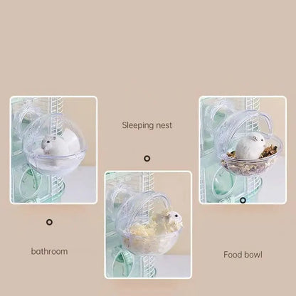 Small Pet Sand Bath House - Hamster Gerbil Mouse Toilet Bathroom Cage