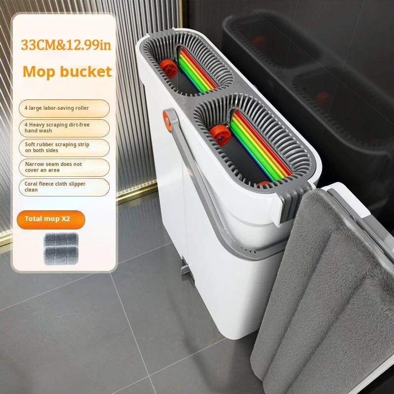 Joybos 360° Spin Mop 33cm Hand-Free Flat Barrel Bucket Set