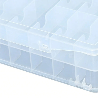 46 Compartment Clear Storage Box Organizer with Handle & Lid