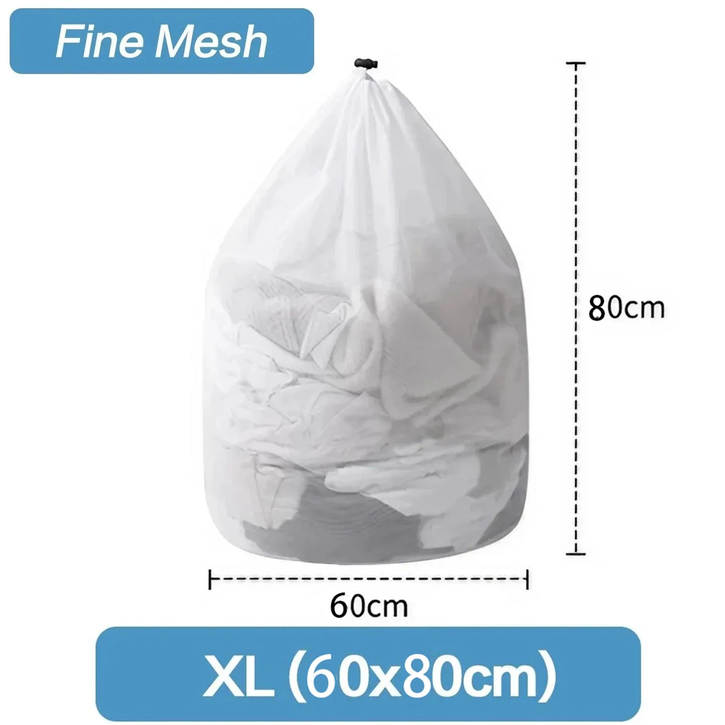 Large Capacity Drawstring Mesh Laundry Bag - 4 Sizes Available