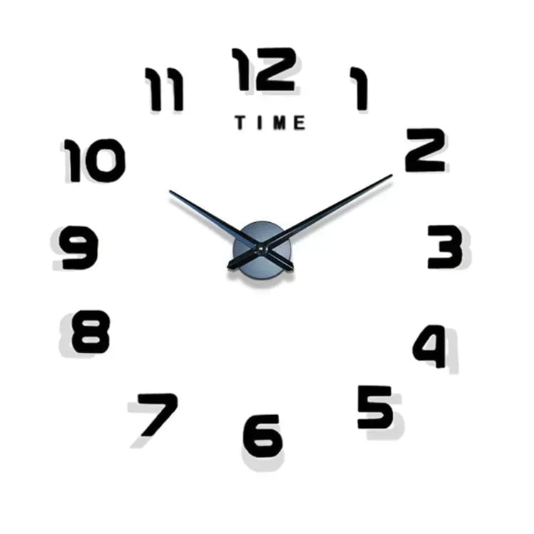 3D Acrylic Mirror Wall Clock Silent Digital Sticker Modern Decor