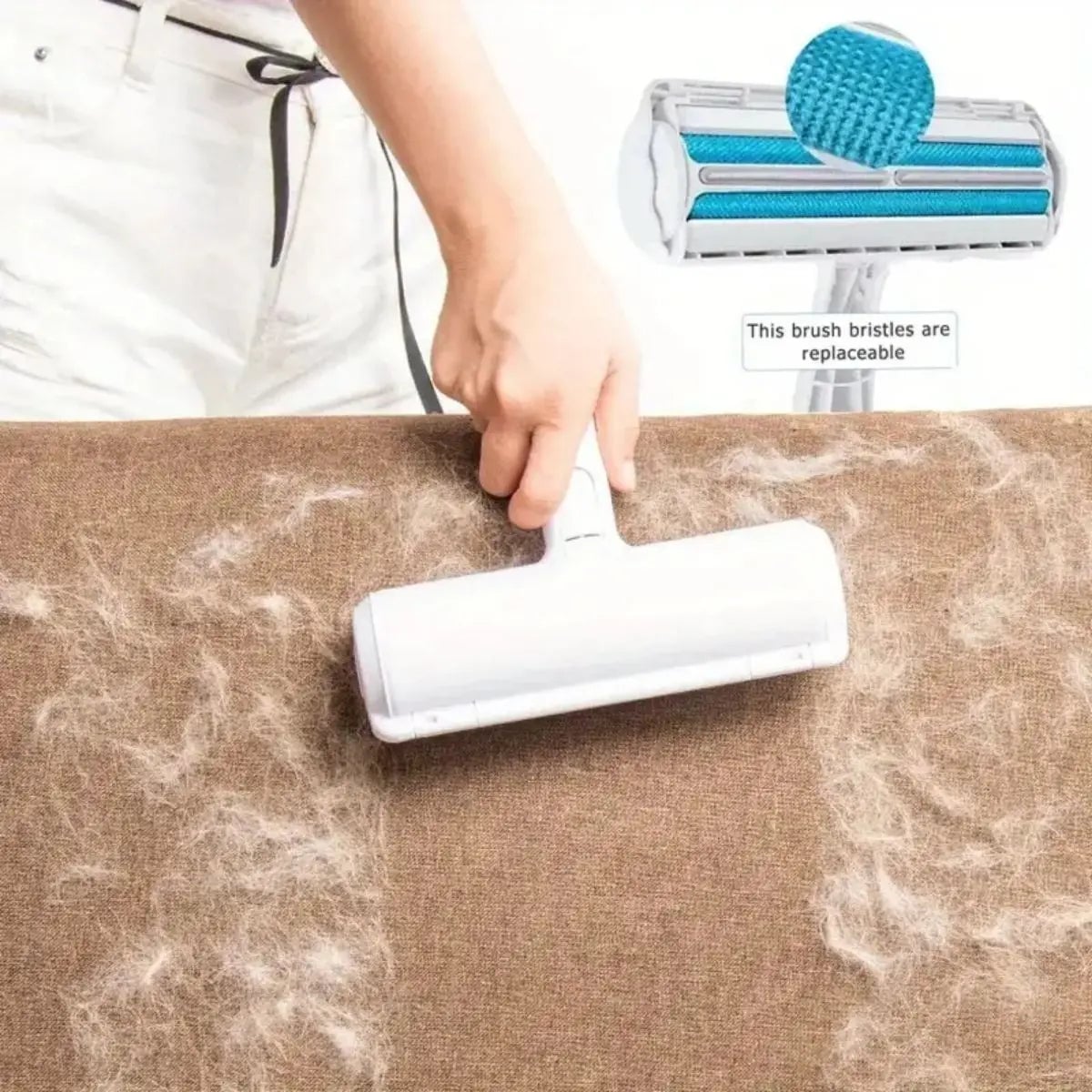 Pet Hair Remover Roller Self-Cleaning Base Dog Cat Fur Tool
