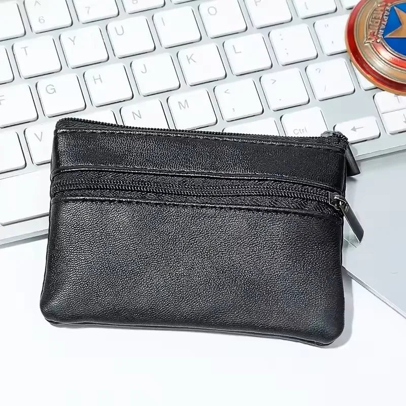 Compact Zipper Coin Purse - Unisex Small Wallet for Change & Cards
