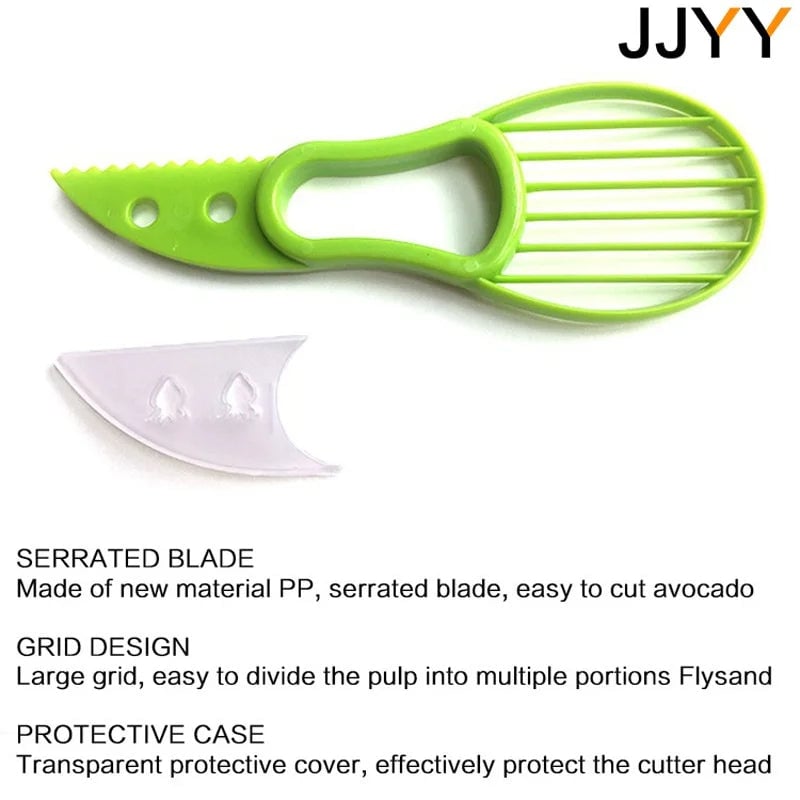 3-in-1 Avocado Slicer Corer Peeler - Plastic Kitchen Tool Set