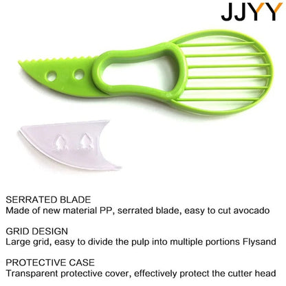 3-in-1 Avocado Slicer Corer Peeler - Plastic Kitchen Tool Set