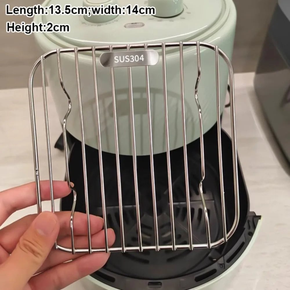 304 Stainless Steel Round Cooking Rack with Feet - Air Fryer BBQ
