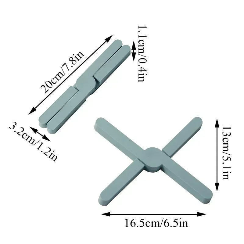 X-Shaped Foldable Silicone Trivet Mat Heat Resistant Hot Pot Holder