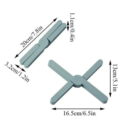 X-Shaped Foldable Silicone Trivet Mat Heat Resistant Hot Pot Holder