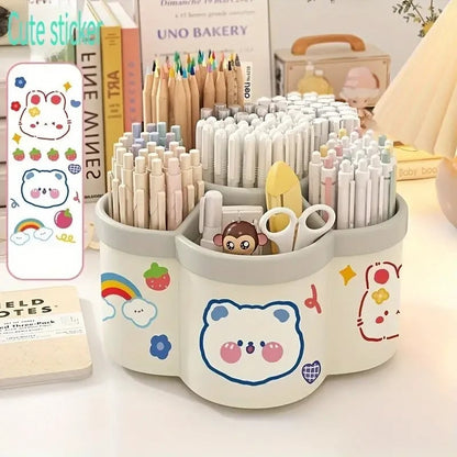 306° Rotating Desk Organizer - Large Capacity Pen Holder Storage