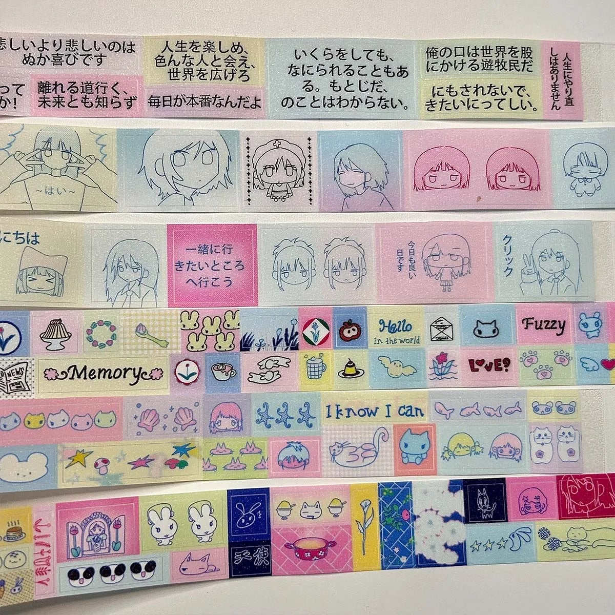Kawaii Shiny PET Washi Tape Stickers for Scrapbooking & Crafts