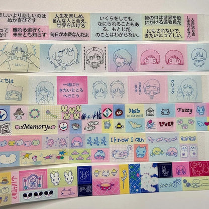 Kawaii Shiny PET Washi Tape Stickers for Scrapbooking & Crafts