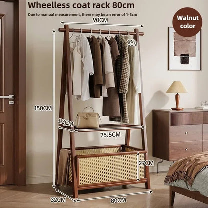 Heavy Duty Floor Standing Clothes Rack - Bedroom Wardrobe Storage