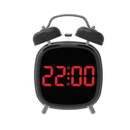 Voice Control Digital Alarm Clock Super Loud Double Bell Heavy Sleeper