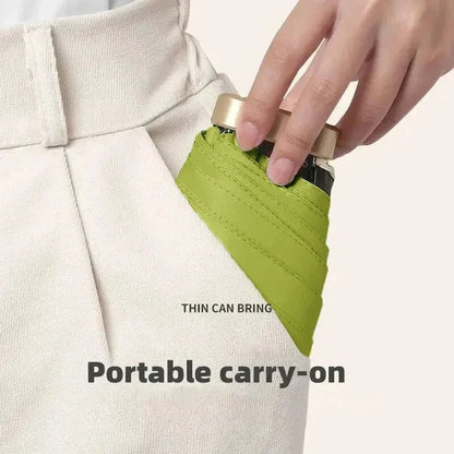 Mini UV Protection Folding Sun Umbrella - Vinyl Pocket Parasol