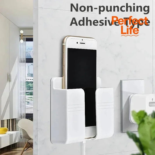 Wall Mounted Phone Holder Organizer with Remote Control Storage Dock