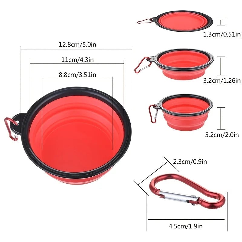 Collapsible TPR Silicone Pet Bowl - Portable Travel Food Water Bowl