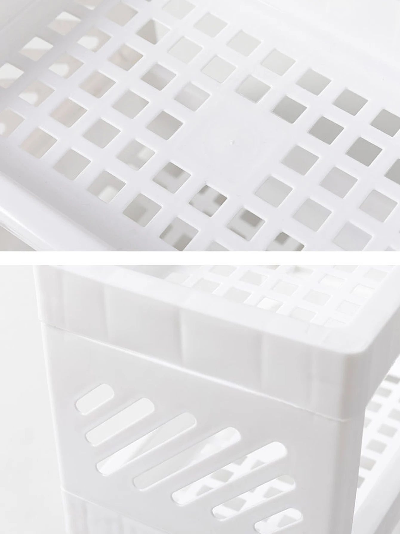 White Double Layer Desk Storage Rack - Office Cosmetics Organizer