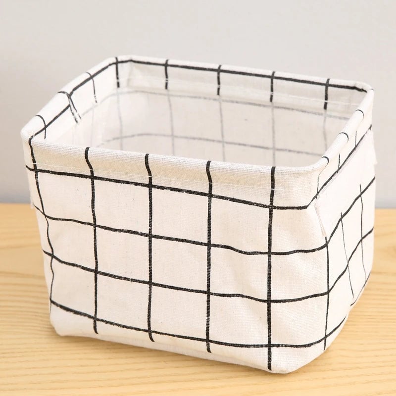 Cotton Hemp Storage Basket - Handheld Organizer for Small Clothing