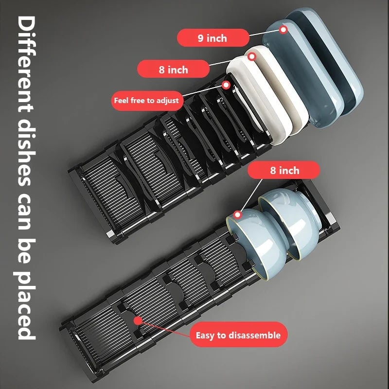 Built-in Kitchen Cabinet Dish Drain Rack Drawer Plate Organizer
