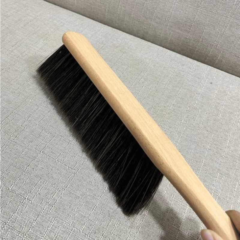 Natural Wood Bristle Anti-Static Coffee Cleaning Brush Desktop Broom