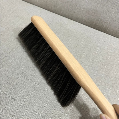 Natural Wood Bristle Anti-Static Coffee Cleaning Brush Desktop Broom