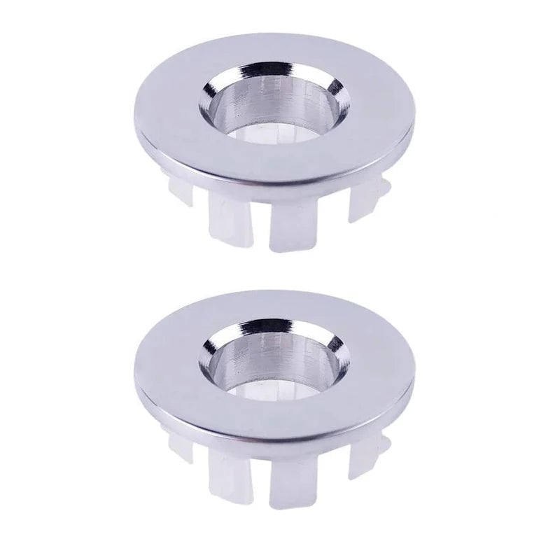 Sink Overflow Cover Chrome Finish Bathroom Drain Protector 3Pcs