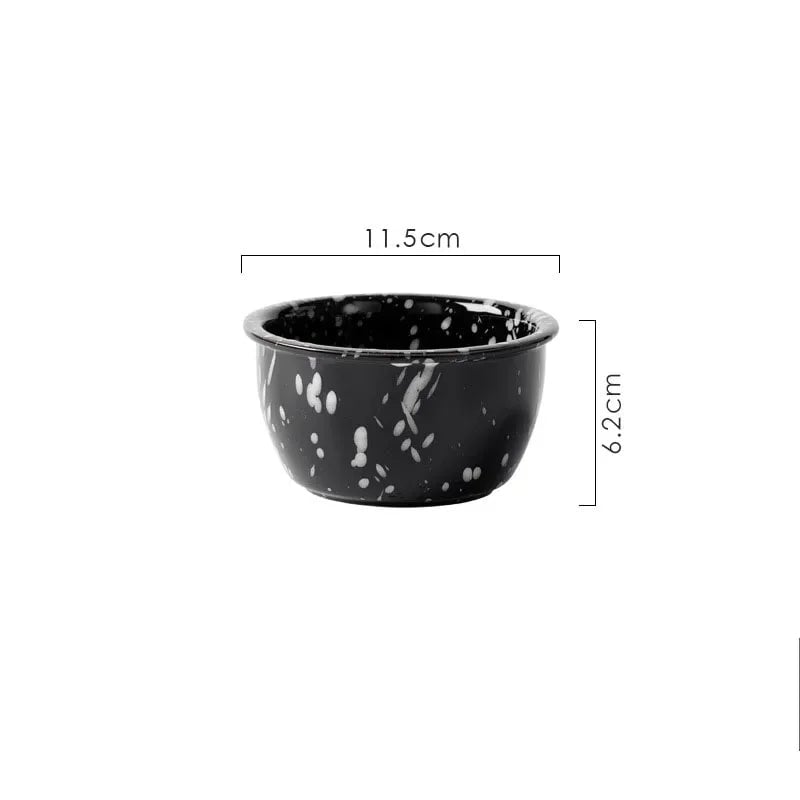 Ceramic Dessert Plates Set - Splashing Ink Design Breakfast Dishes