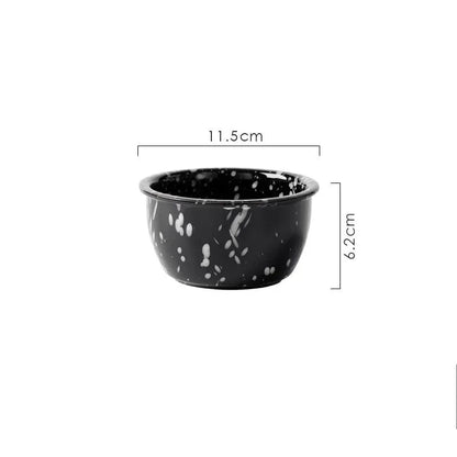 Ceramic Dessert Plates Set - Splashing Ink Design Breakfast Dishes