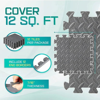 20Pcs EVA Interlocking Foam Floor Tiles - Puzzle Fitness Mat Set