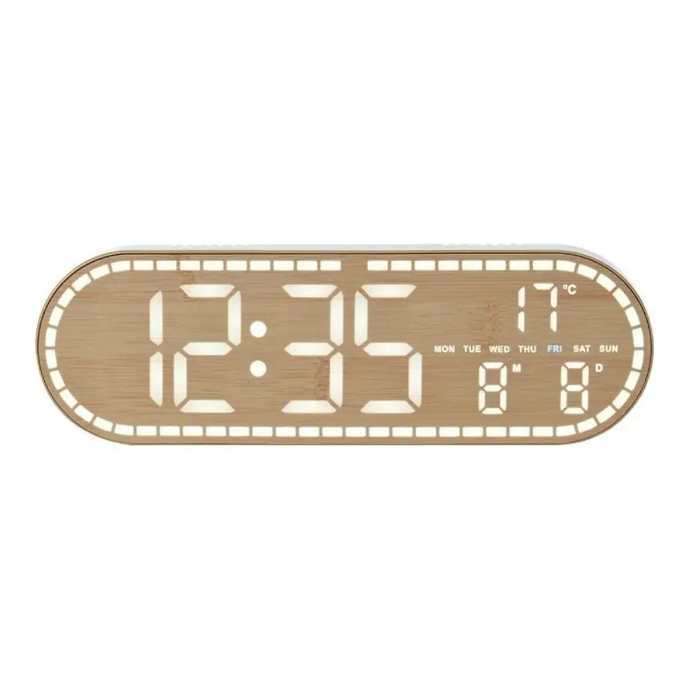 Nordic Minimalist Digital Wall Clock Silent Alarm Temperature Date