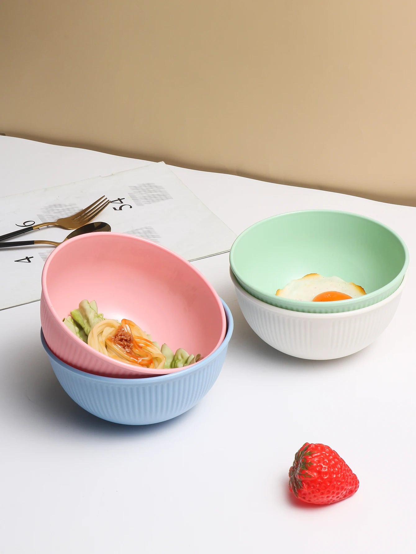 Plastic Bowl Set 4/11pcs - Microwave Dishwasher Safe Camping Kitchen