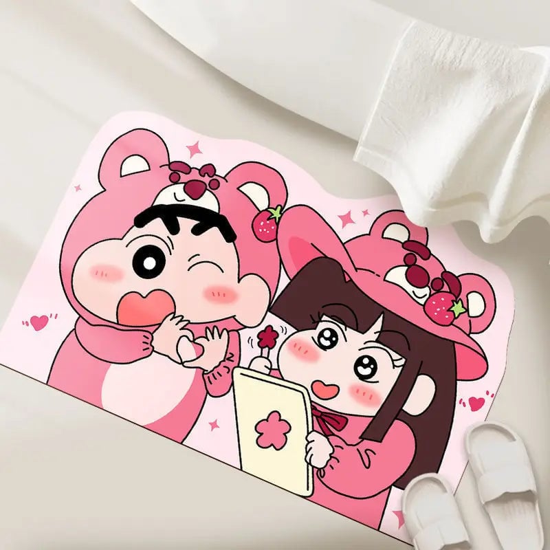 Quick Dry Anime Cartoon Bathroom Mat Soft Water Absorbent Shower