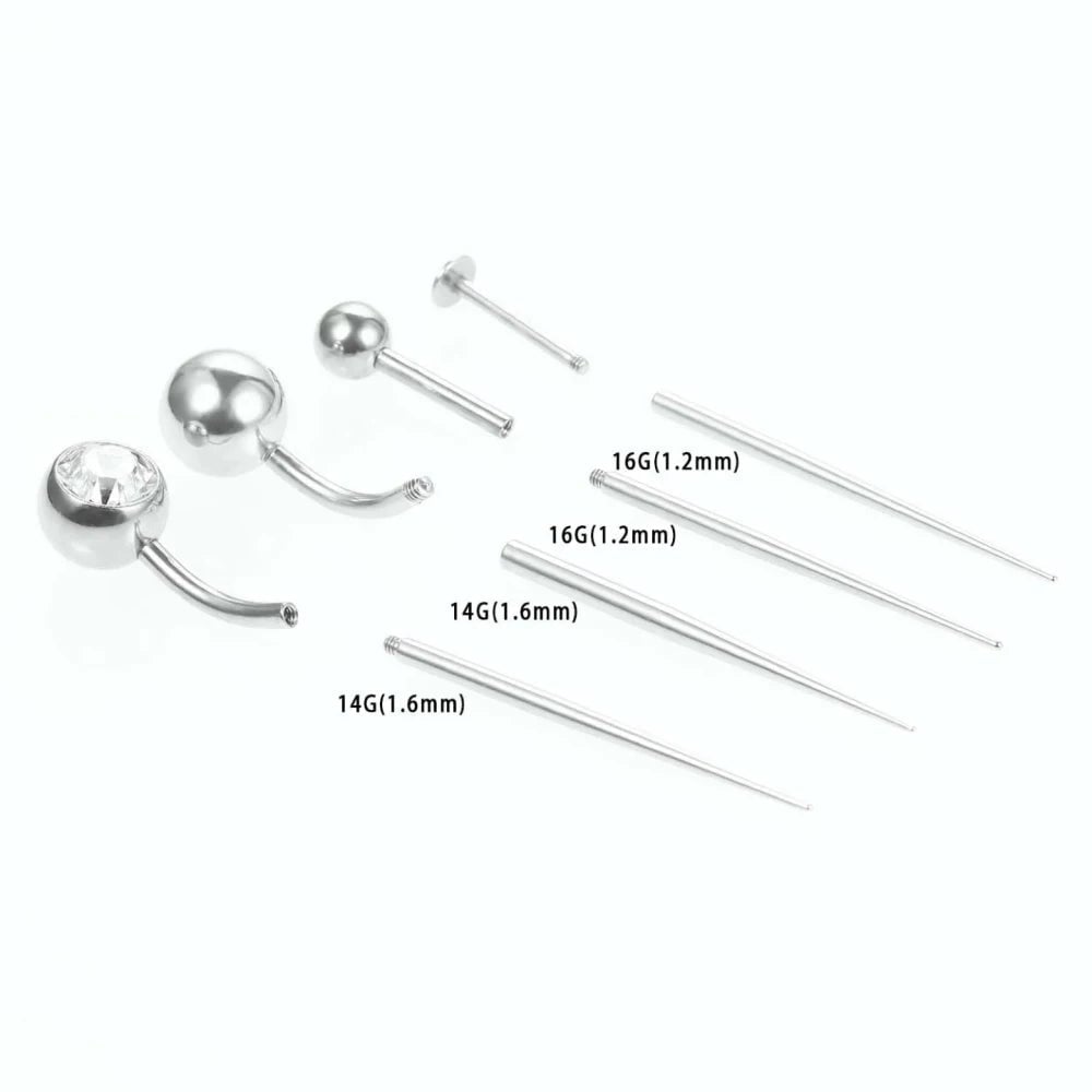 Surgical Steel Insertion Taper 14G 16G 18G Thread Threadless Tool