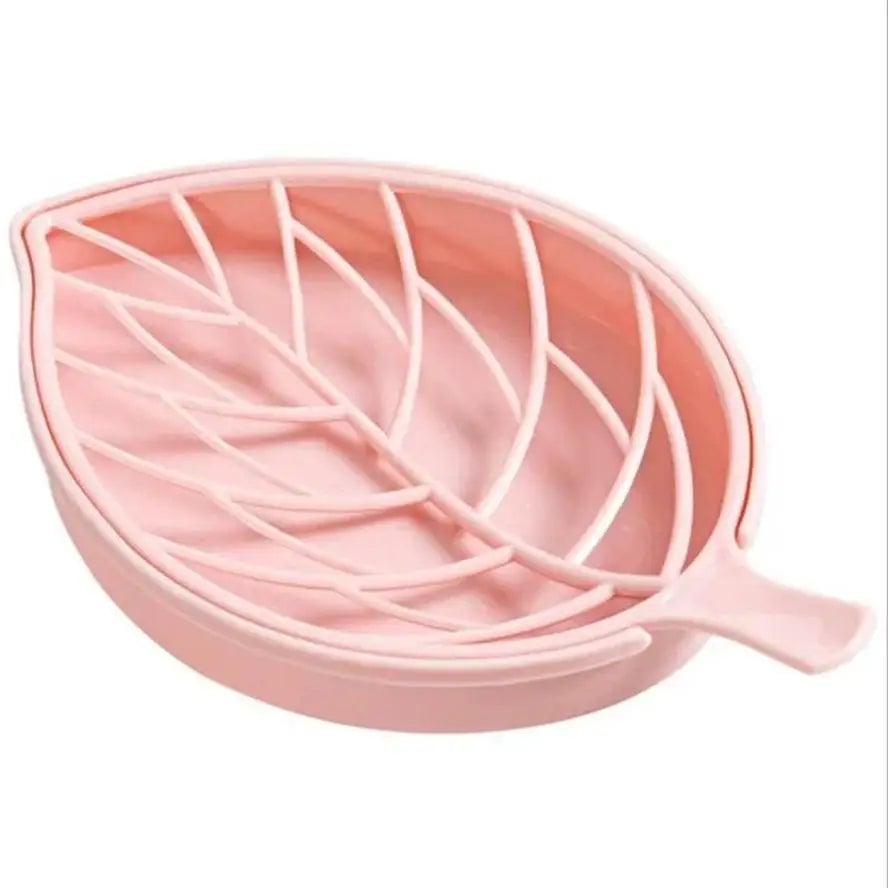 Green Leaf Soap Dish Tray - Plastic Soap Saver Holder for Bathroom