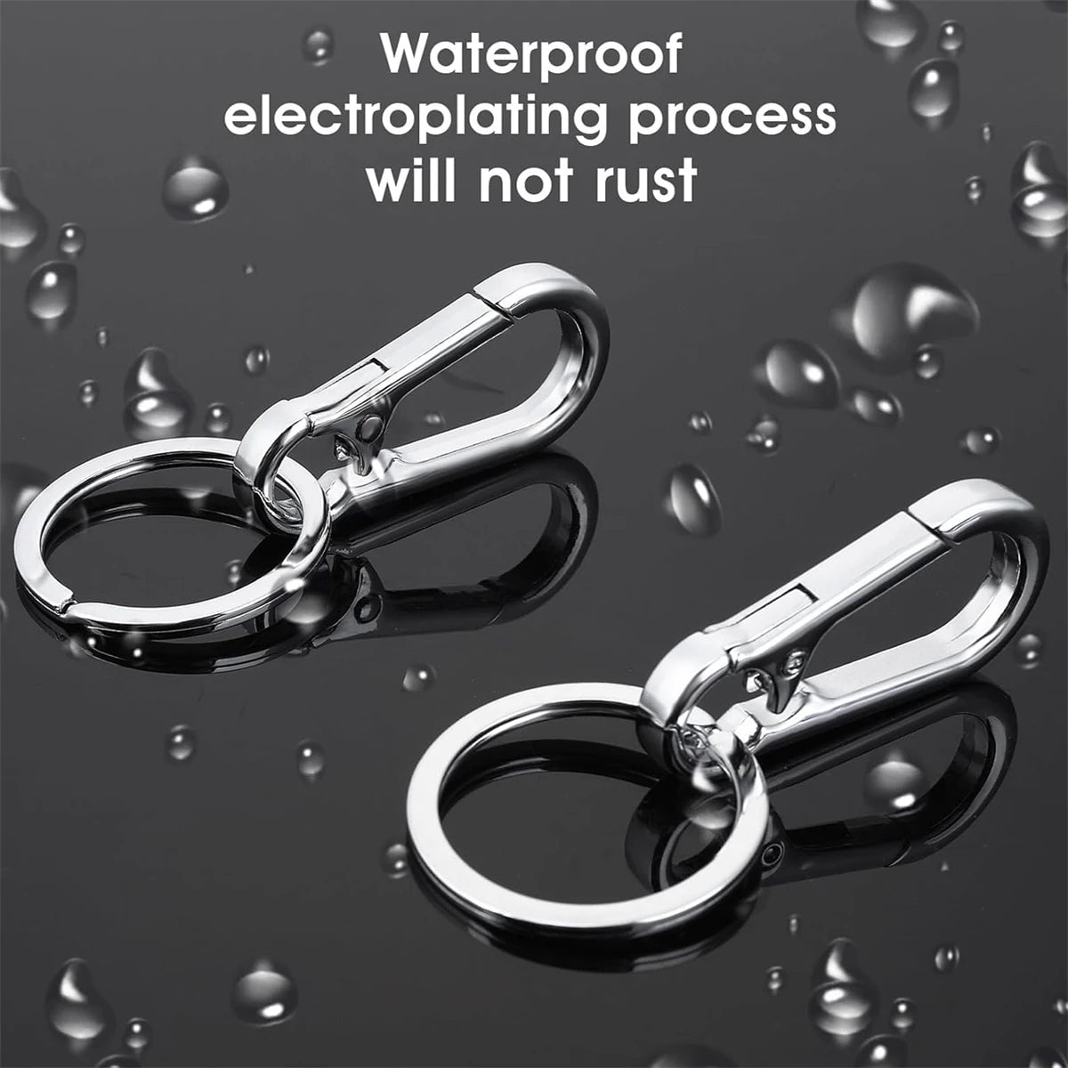6Pcs Metal Carabiner Keychain Clips - Heavy Duty Key Ring Organizer