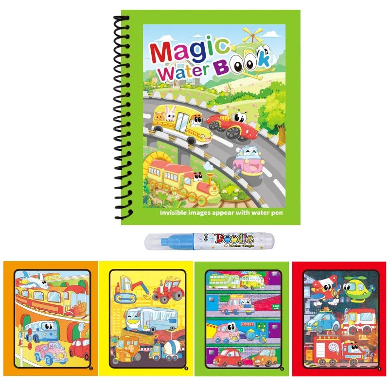 Magic Water Drawing Book Reusable Mess-Free Paint Pad Refillable Pen
