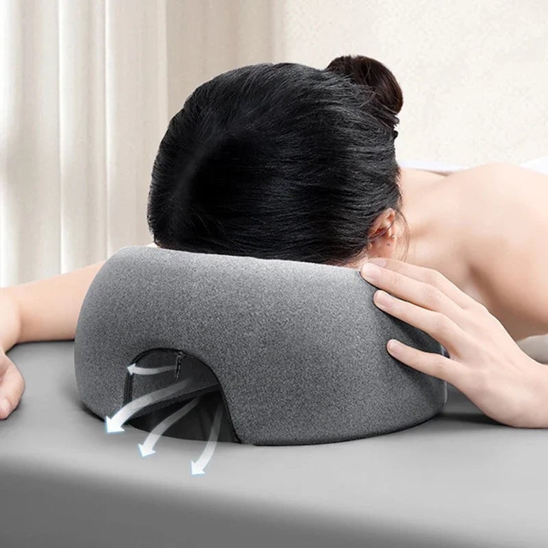 Memory Foam Prone Face Down Pillow - Ergonomic Headrest for Massage
