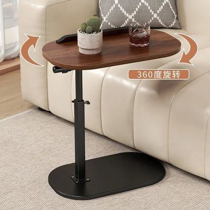 Adjustable Height C Shaped Side Table Swivel Flip Top Laptop Stand